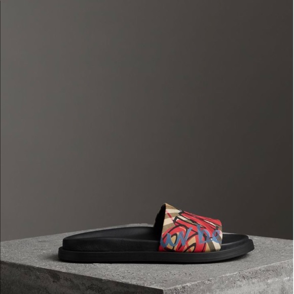 LIMITED EDITION! 2018 BURBERRY CHECK SLIDES - Picture 4 of 5